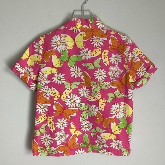 Palm‎ Lily Tropical Floral Short Sleeve Shirt 8 - Picture 6 of 9